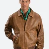 Alana Haim Brown Leather Jacket Front Image