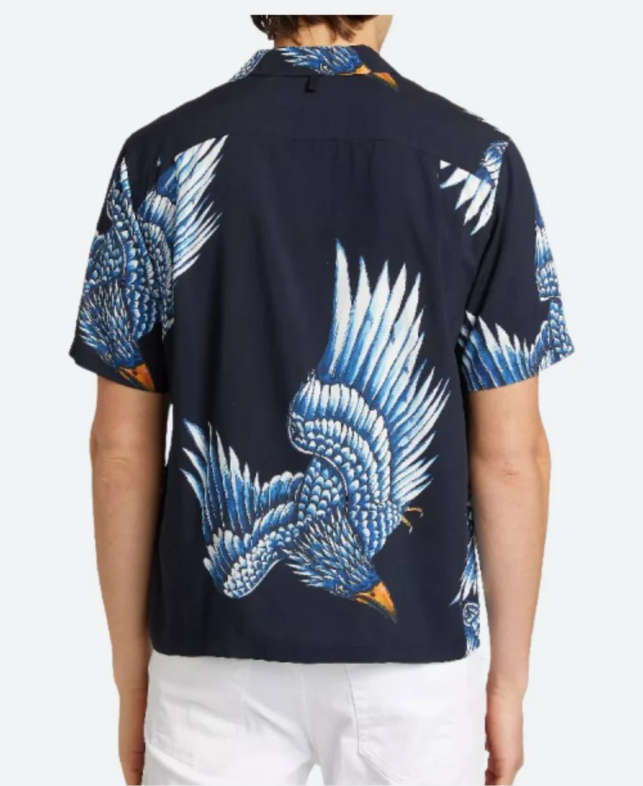 American Idol S23 Josh Kings Bird Print Shirt Back Image