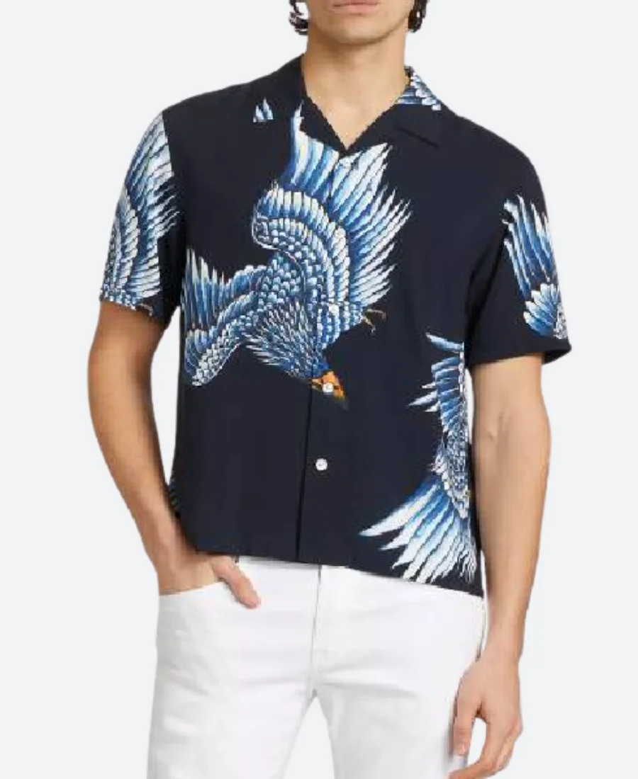 American Idol S23 Josh Kings Bird Print Shirt Front Image
