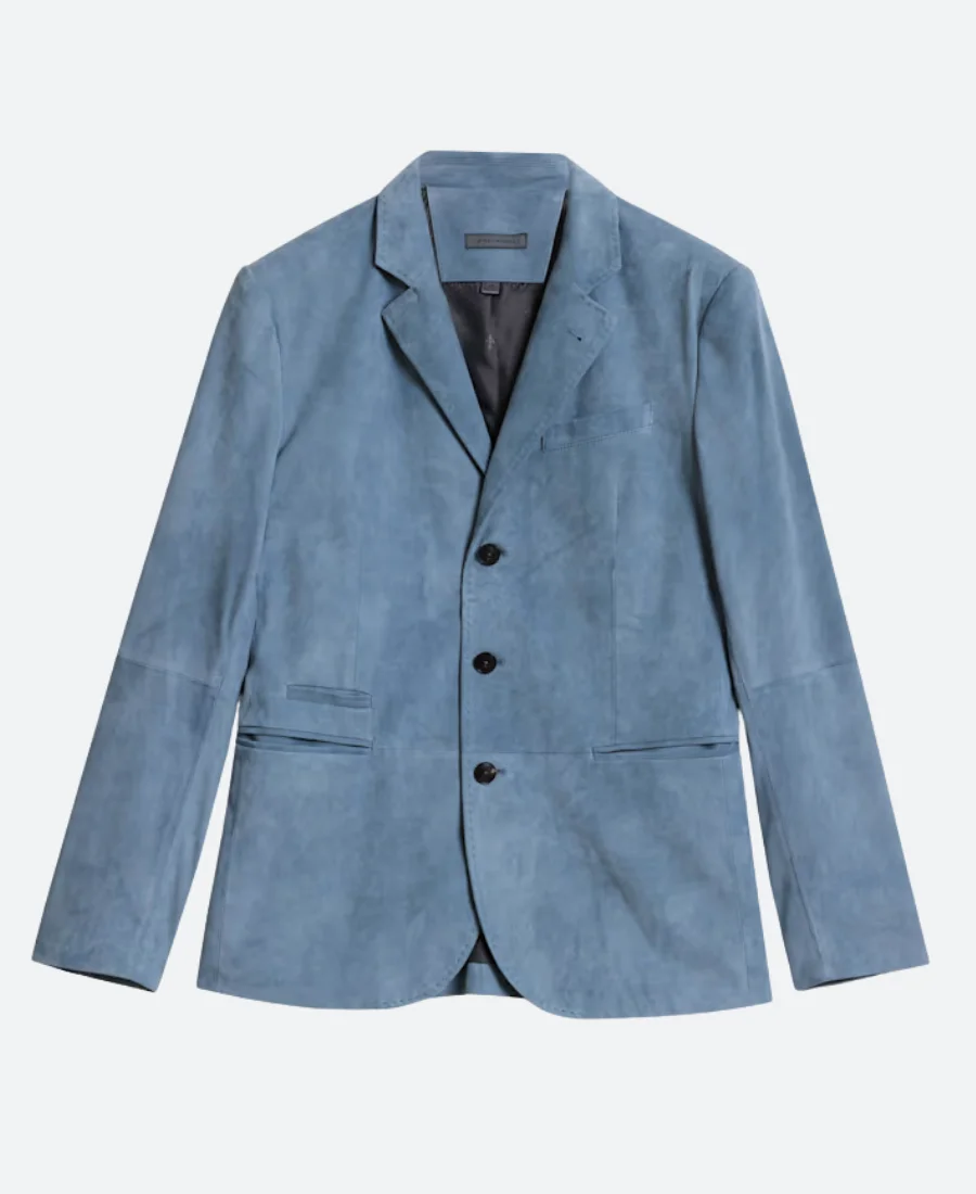 American Idol S23 Luke Bryan Blue Suede Blazer Front Image