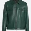 American Idol S23 Luke Bryan Green Leather Jacket Front Image