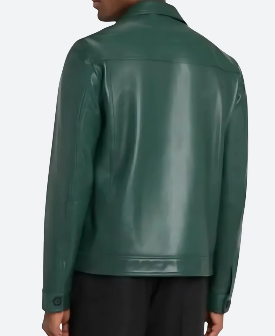 American Idol S23 Luke Bryan Green Leather Jacket back image