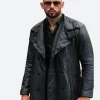 Andrew Tate Leather Trench Coat Front Image