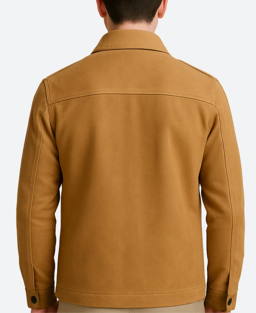 Another Simple Favor Sean Townsend Suede Leather Jacket Back Image