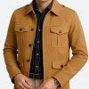 Another Simple Favor Sean Townsend Suede Leather Jacket Front Image