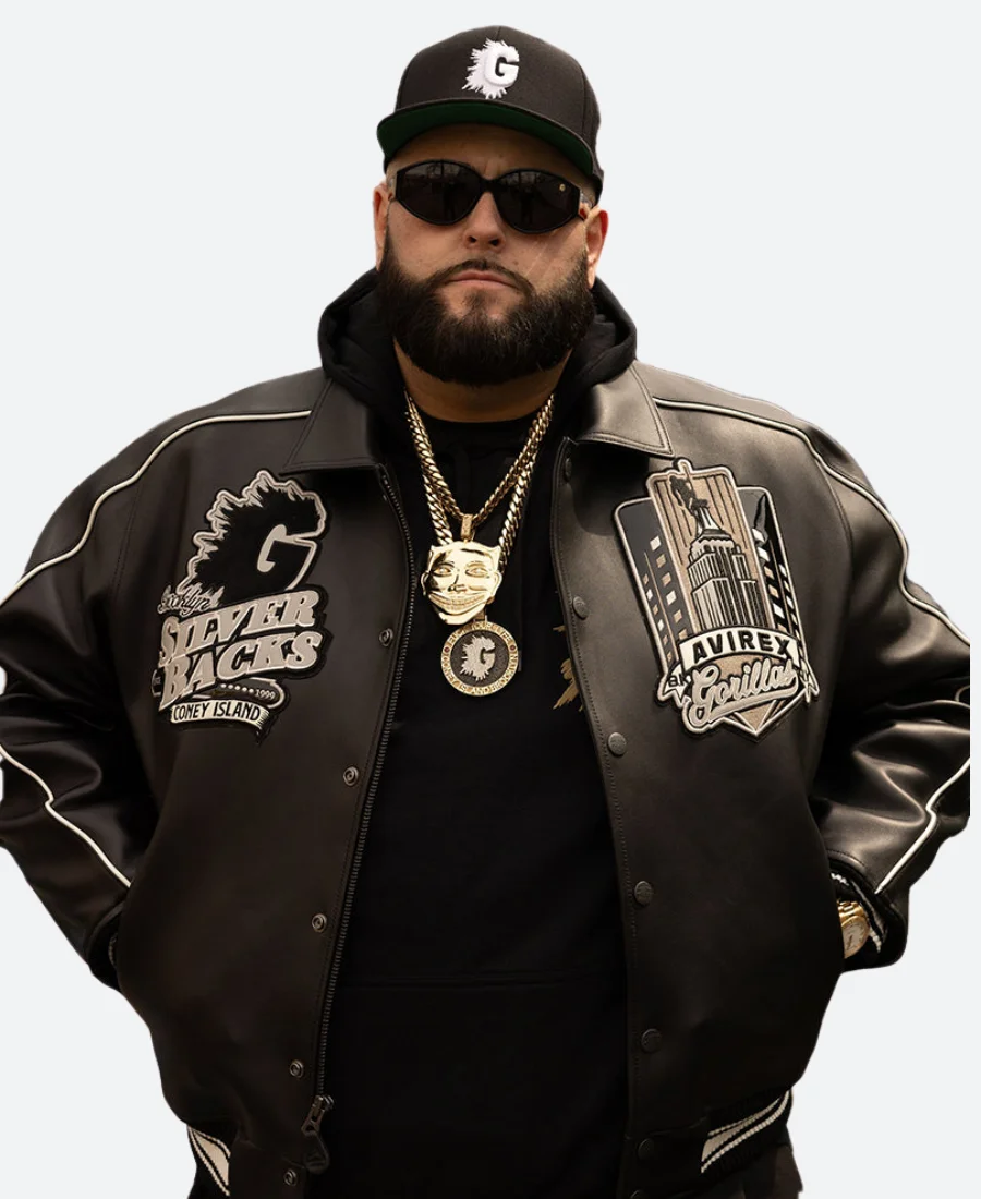 Avirex Gorilla Nems Coney Island Leather Jacket Front Image