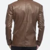 Brown Leather Blazer Back Image
