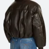 Camila Cabello 2025 Bomber Leather Jacket Back Image
