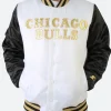 Chicago Bulls Black And White Varsity Jacket Back Image