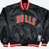 Chicago Bulls Black Varsity Jacket Front Image