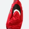 Chicago Bulls Eastern Scarlet Varsity Jacket Close Up Image