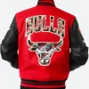 Chicago Bulls Plaid Varsity Jacket Back Image
