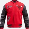 Chicago Bulls Retro Bomber Jacket REd Front Image