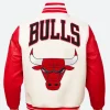 Chicago Bulls Retro Bomber Jacket REd Front Image