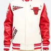 Chicago Bulls Retro Bomber Jacket White Front Image