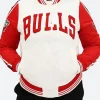 Chicago Bulls Retro Bomber Jacket White Front Image