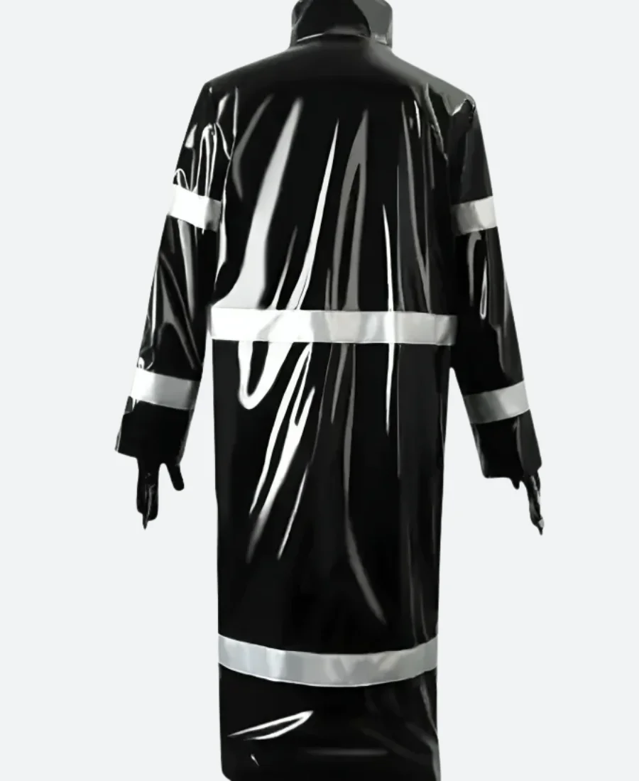 Coraline Wybie Lovat Leather Trench Coat Back Image