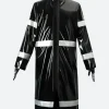 Coraline Wybie Lovat Leather Trench Coat Front Image