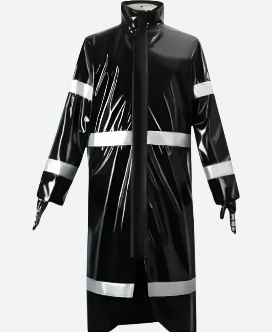 Coraline Wybie Lovat Leather Trench Coat Front Image