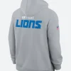 Detroit Lions Sideline Hoodie Grey Back Image