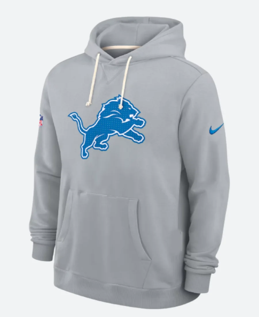 Detroit Lions Sideline Hoodie Grey Front Image