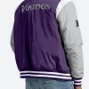 Elements Elite Minnesota Vikings Varsity Jacket Close Up Image