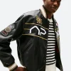 F1 Movie Joshua Pearce X APXGP Racing Leather Jacket Close Image