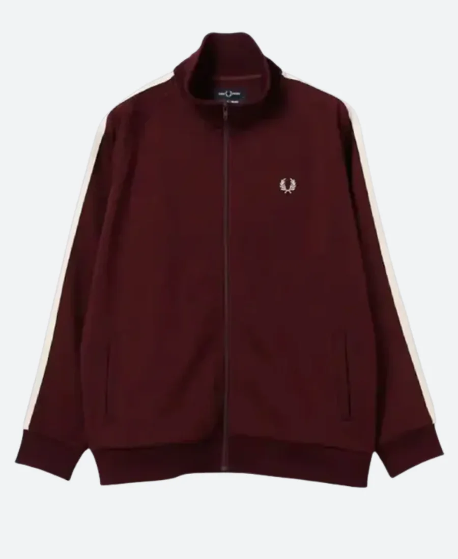 Fred Perry X BEAMS Track Jacket Maroon Front Image