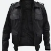 German Police Leather Jacket Front IMage