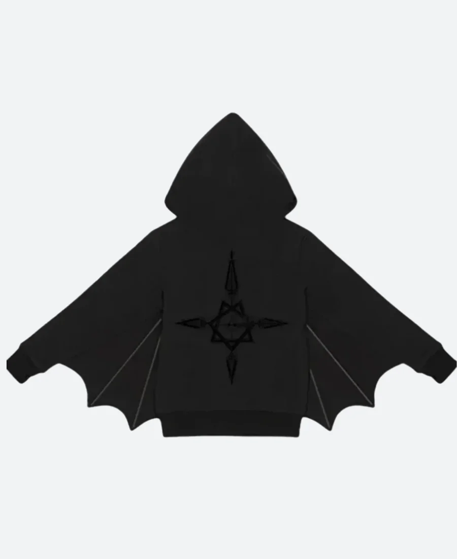 Ghost Bat Wing Hoodie Back Iamge
