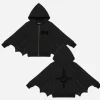 Ghost Bat Wing Hoodie Front & Back Image
