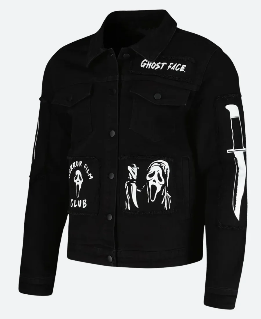 Ghostface Scream Slasher Grunge Punk Jacket Front Image