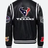 Houston Texans Black Leather Jacket Back Image