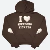 Iconaclub I love Speeding Tickets Hoodie Brown Front Image