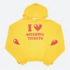 Iconaclub I love Speeding Tickets Hoodie Yellow Front Image