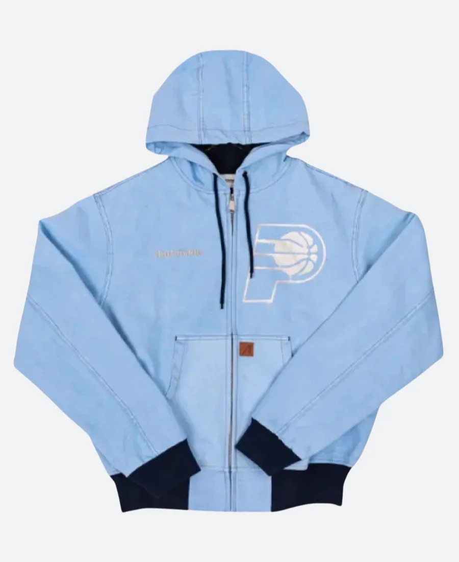 Indiana Pacers 2025 Denim Hooded Jacket Front Image
