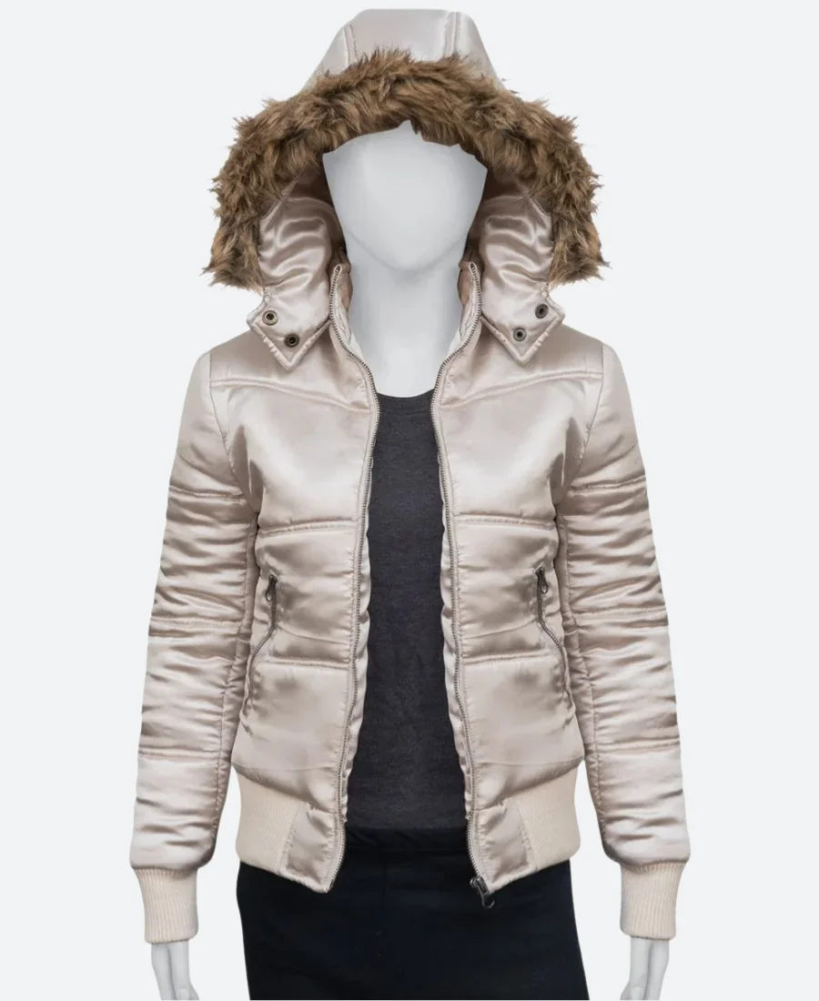 Jennifer’s Body White Puffer Jacket Back Image