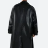 Juice Wrld Leather Trench Coat Back Image