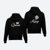 King Queen Couple Hoodie Black Image