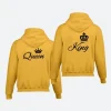 King Queen Couple Hoodie Yellow Imaage