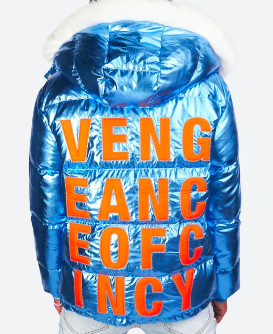 King Von Puffer Jacket Back mage