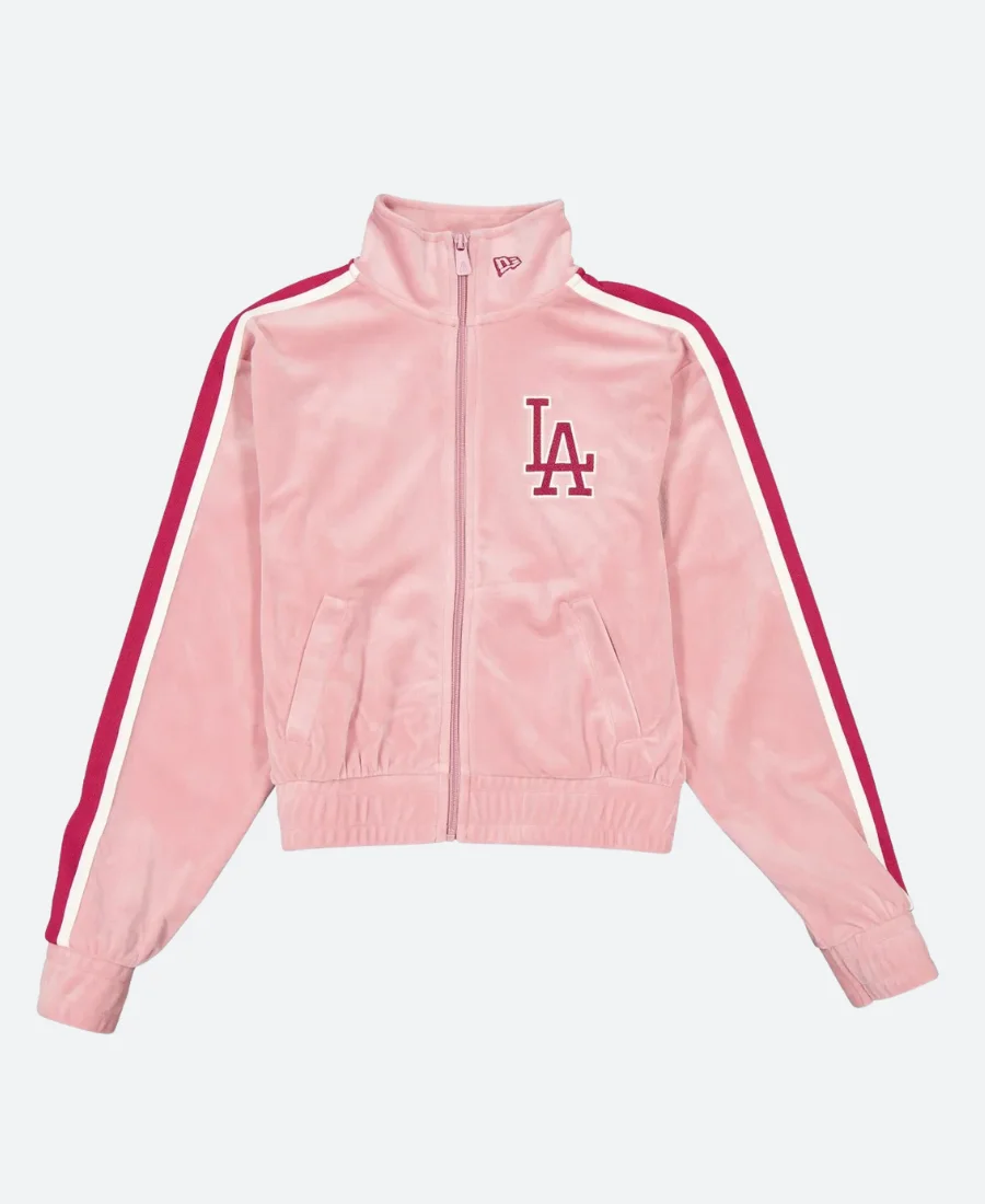 LA Dodgers Pink Track Jacket Front Image