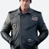 Law and Order Organized Crime S03 Elliot Stabler Black Leather Jacket Front Image