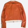 NY Knicks Game Kylie Jenner Leather Jacket Back Image