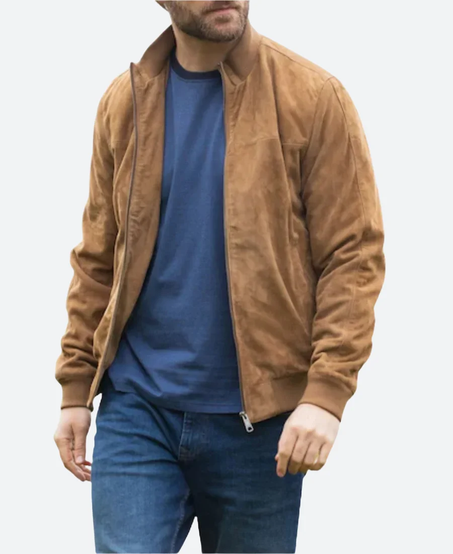 Nobody Wants This Sasha Roklov Suede Leather Jacket Front Image