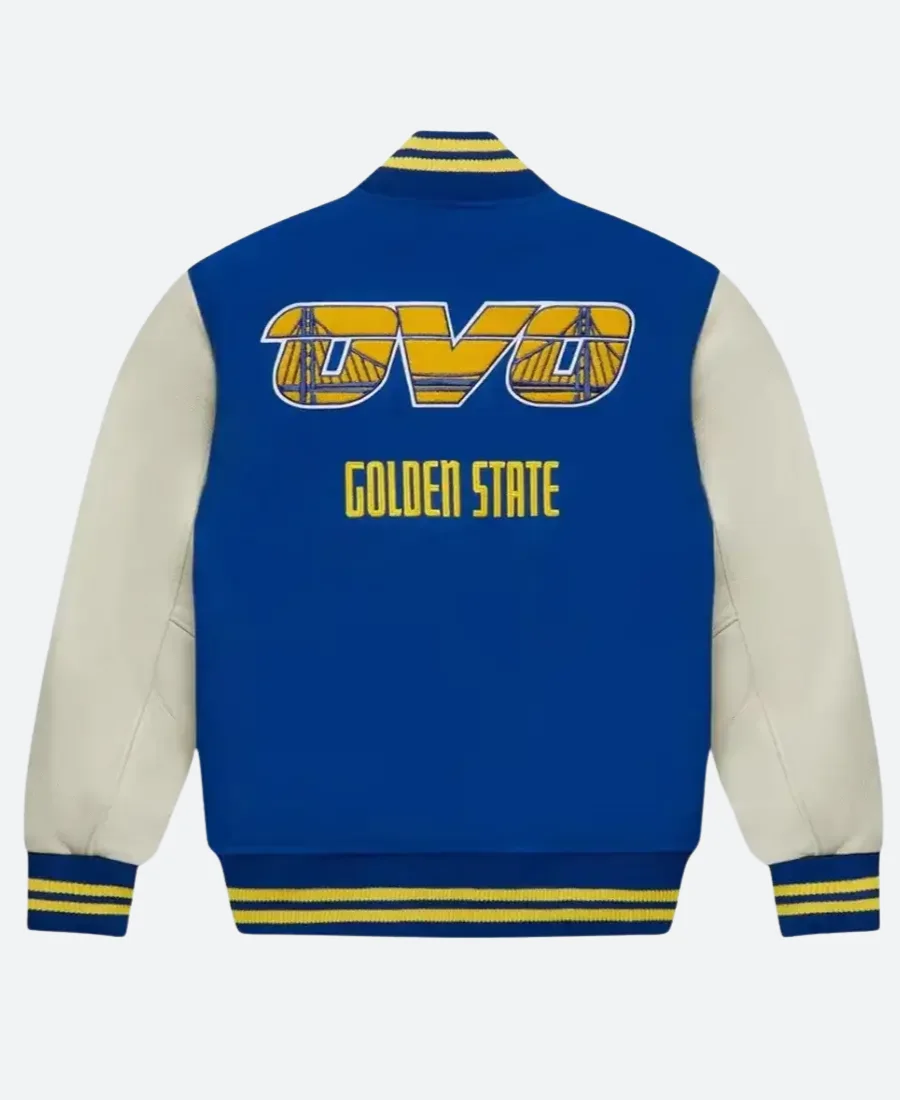 OVO X Golden State Warriors Varsity Jacket Back Image