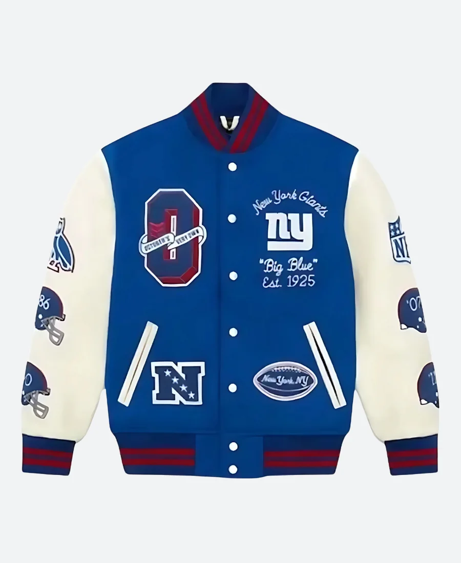 OVO X New York Giants Varsity Jacket Front Image
