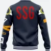 One Piece Zoro Egghead Leather Varsity Jacket Back Image