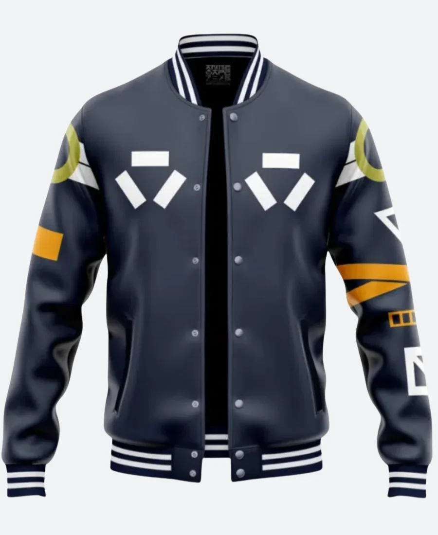 One Piece Zoro Egghead Leather Varsity Jacket Front Image