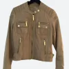 One Tree Hill S07 Quinn James Leather Jacket Back Image